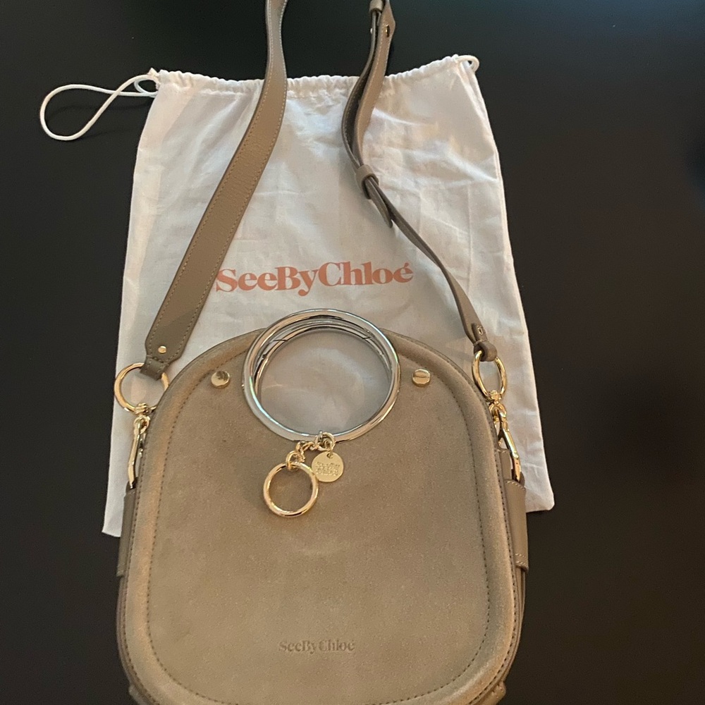 See By Chloe Beige Suede Crossbody Bag